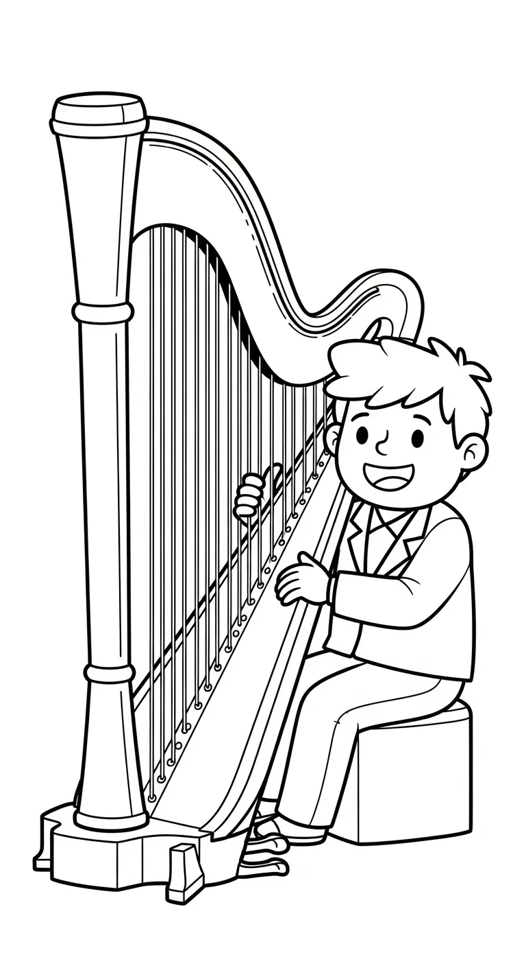 coloriage Musicien à imprimer kawaii