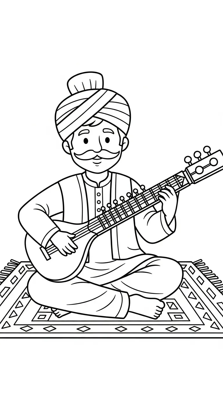 coloriage Musicien d'enfant a imprimer 1