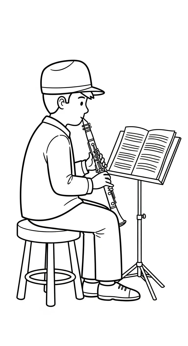 coloriage Musicien de pour enfants
