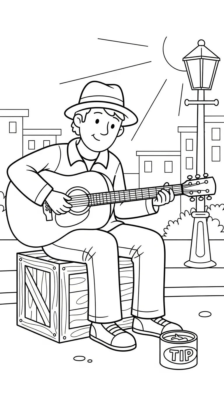 coloriage Musicien pour enfant 1