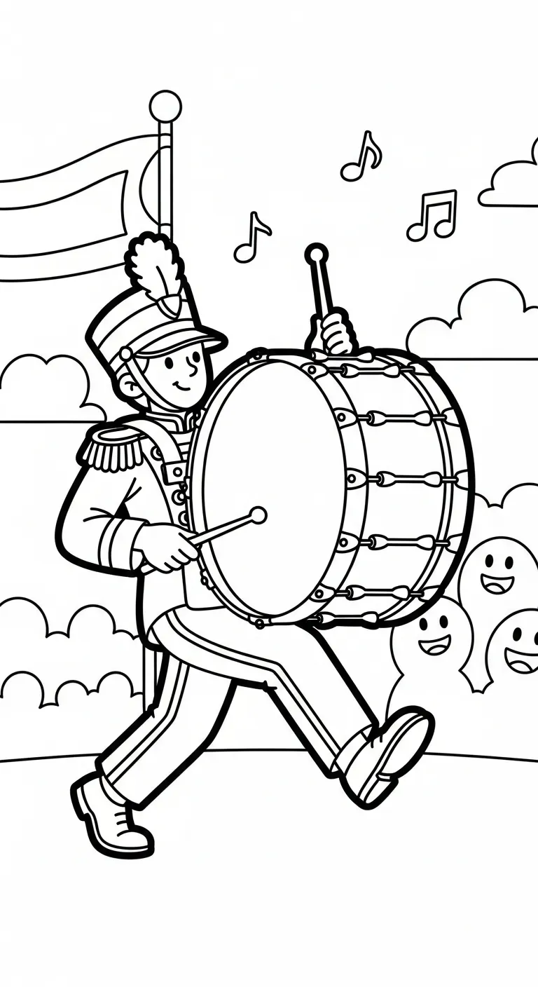 coloriage Musicien d'enfant a imprimer