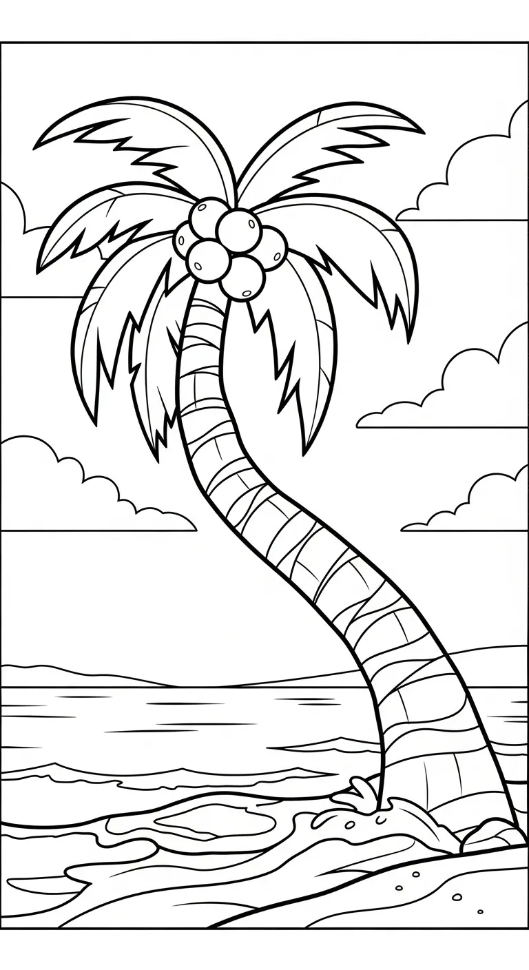coloriage Noix de Coco pour enfants a imprimer gratuit