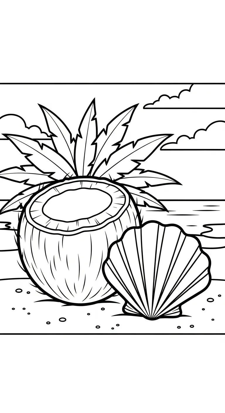 coloriage Noix de Coco de pour enfants