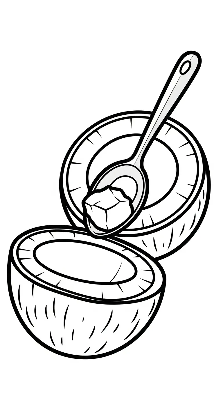 coloriage Noix de Coco à imprimer kawaii 2