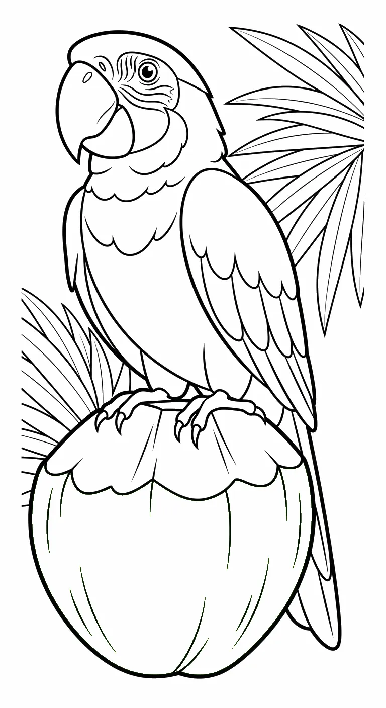 coloriage Noix de Coco a imprimer gratuit