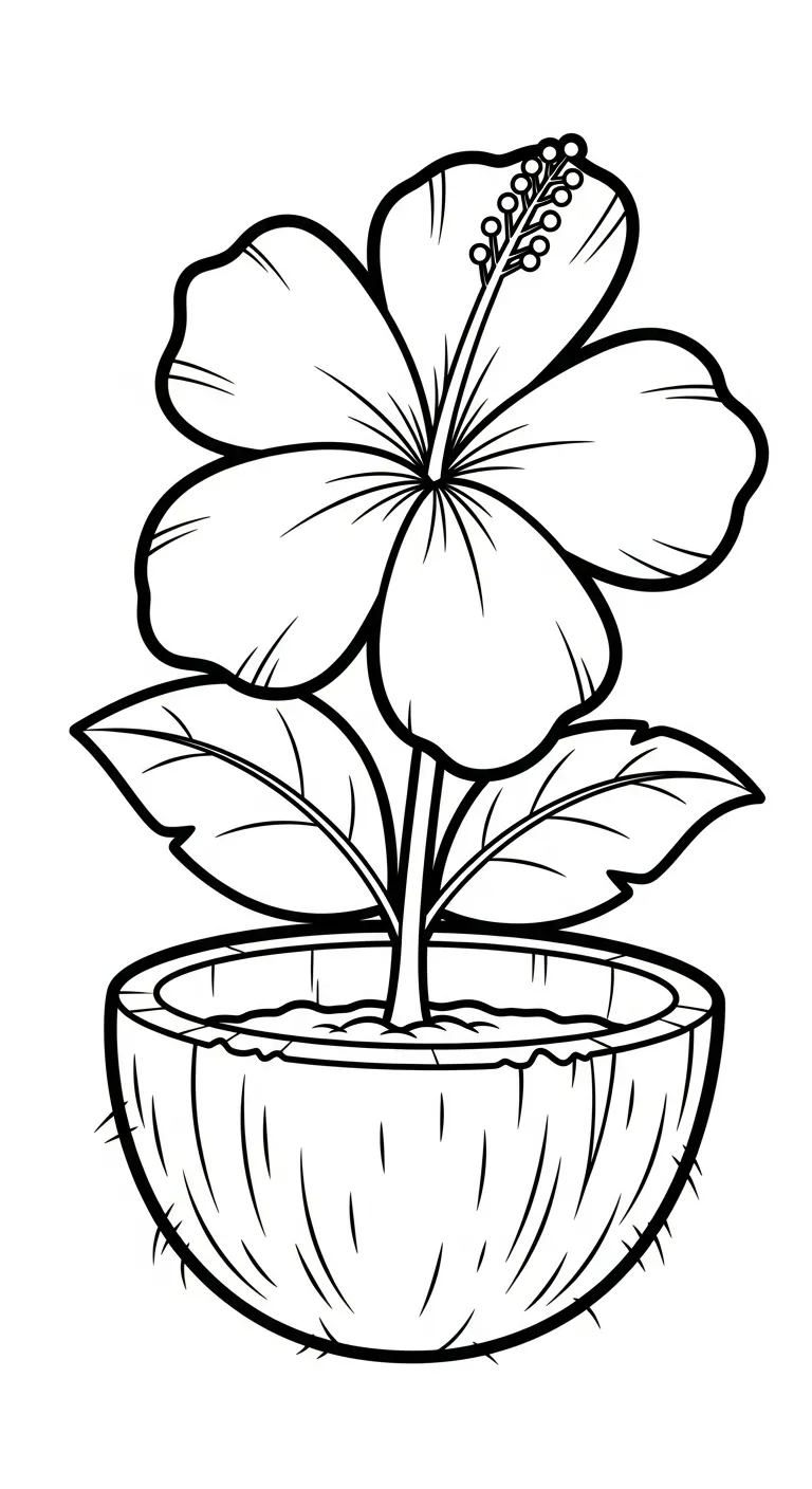 imprimer coloriage Noix de Coco pour enfant