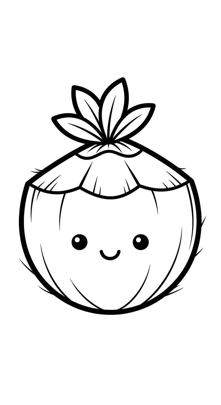 coloriage Noix de Coco à imprimer kawaii 3