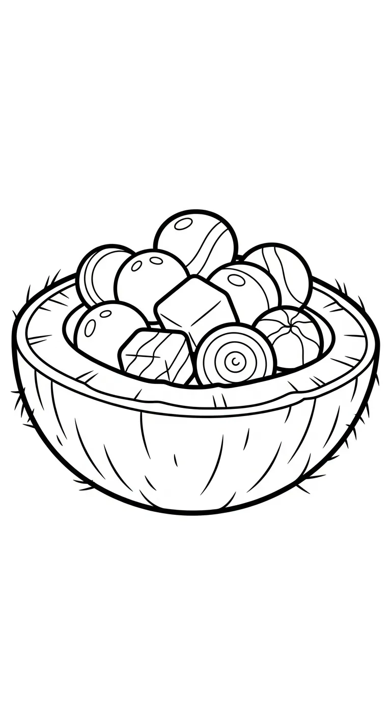 coloriage Noix de Coco pour enfant de 10 ans