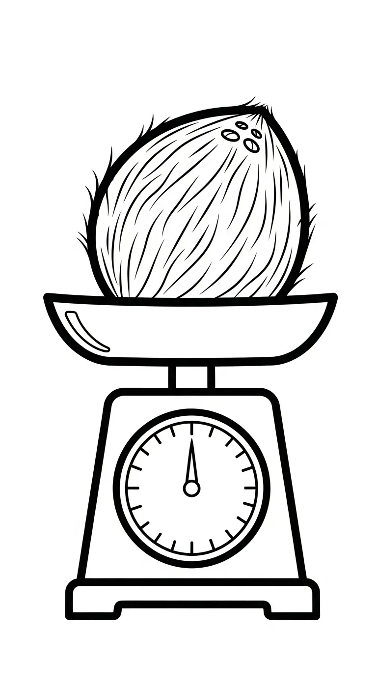 coloriage Noix de Coco pour enfant de 3 ans 1