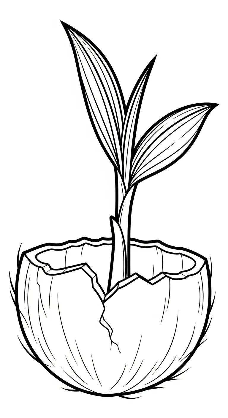coloriage Noix de Coco à imprimer kawaii 4
