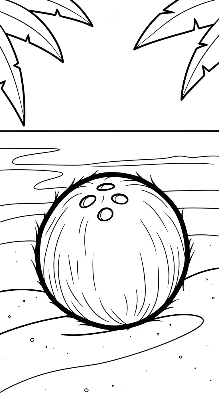 coloriage Noix de Coco à imprimer kawaii