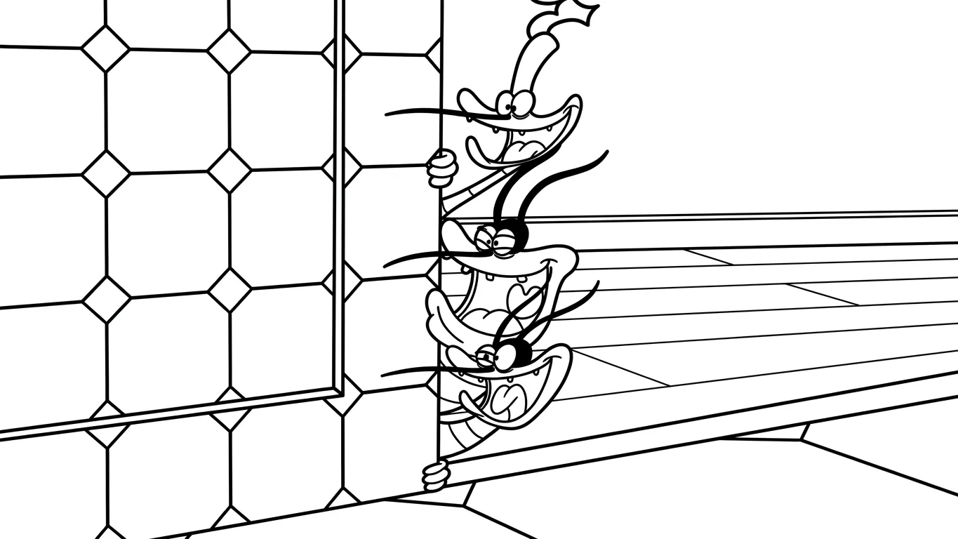coloriage Oggy à imprimer pour enfant de 9 ans