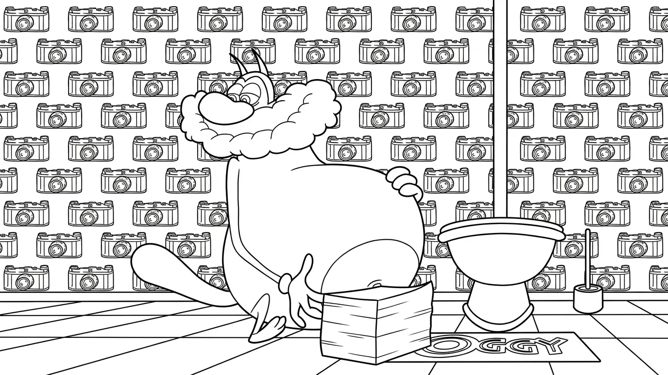 coloriage Oggy à imprimer pour enfant de 10 ans
