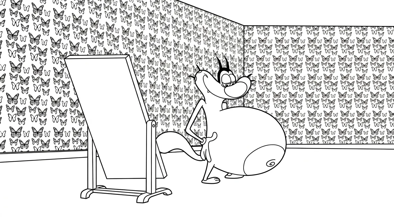coloriage Oggy à imprimer pdf gratuit