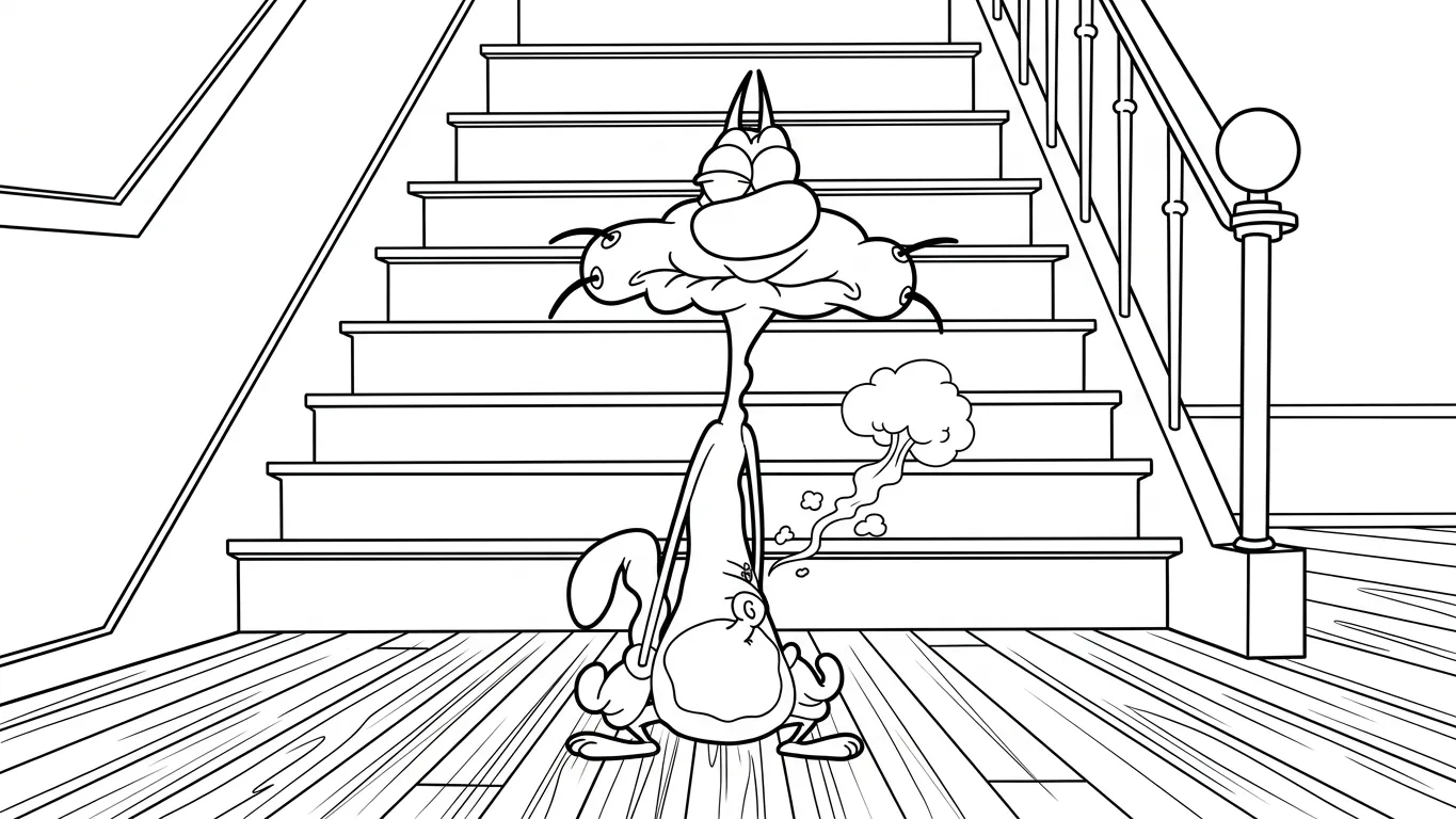 coloriage Oggy à imprimer pour enfant de 10 ans 1