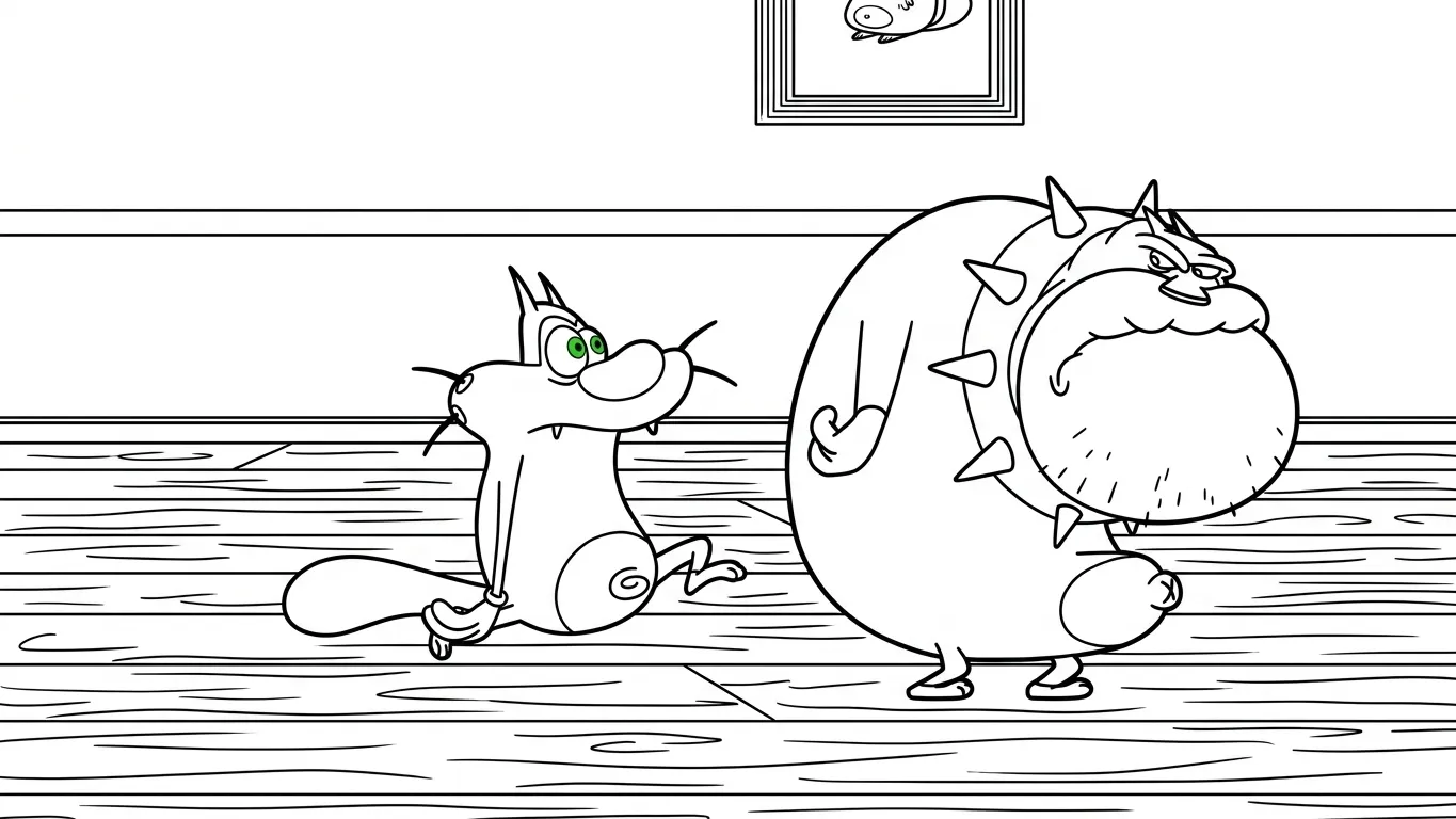 coloriage Oggy pour enfant de 4 ans