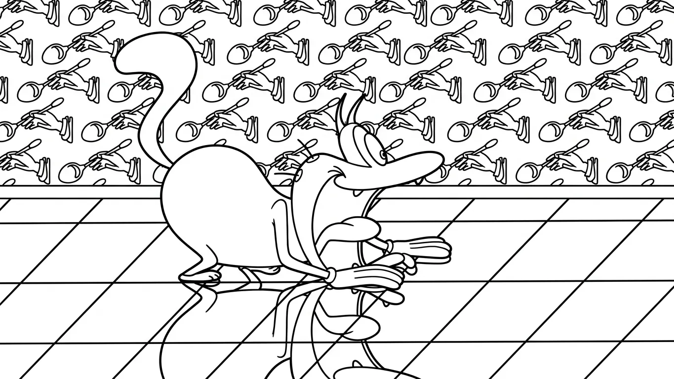 coloriage Oggy pour enfant de 5 ans