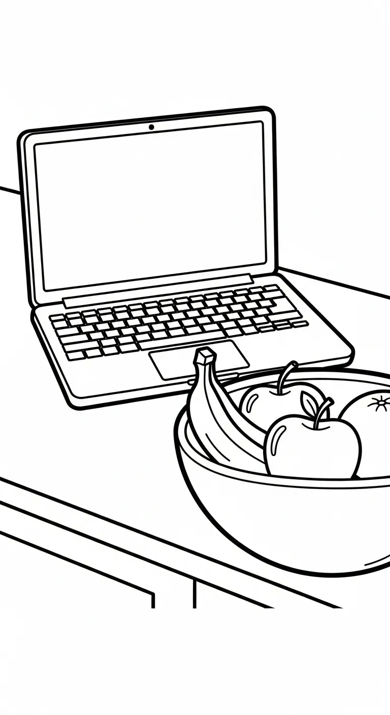 coloriage Ordinateur Portable pour enfant de 4 ans