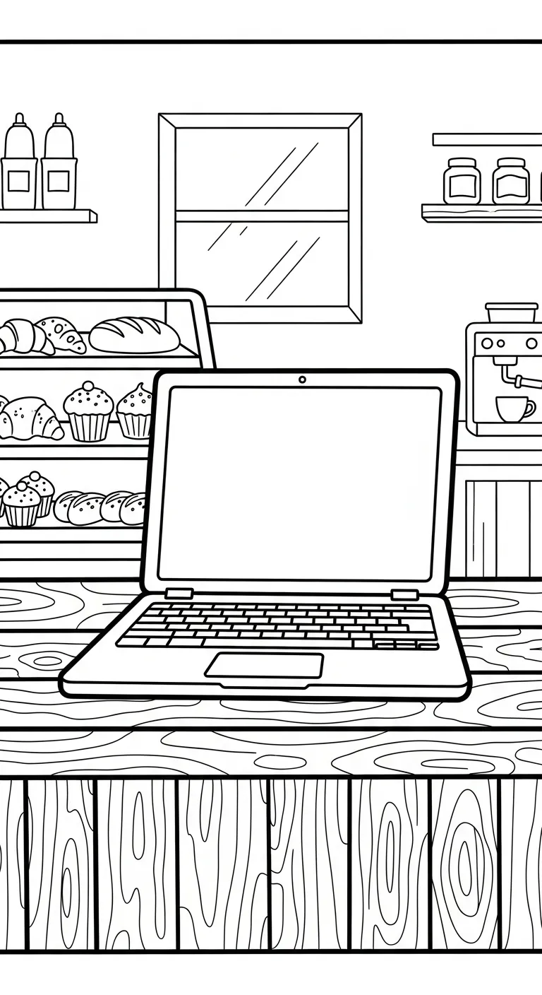 coloriage Ordinateur Portable pour primaire