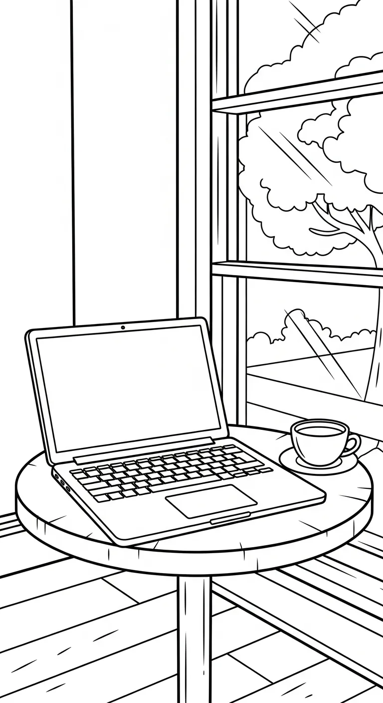 image de coloriage Ordinateur Portable pour enfant
