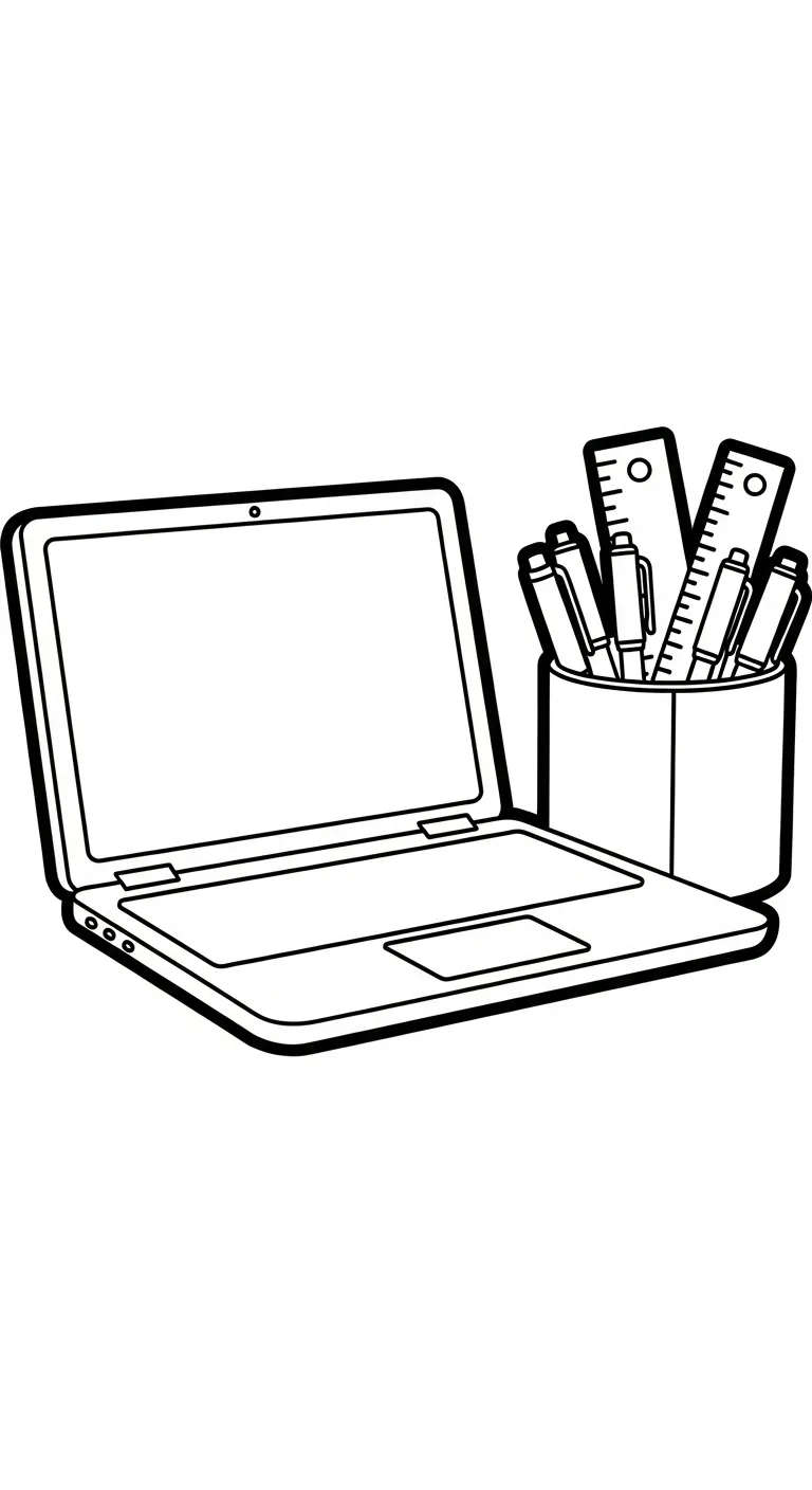 coloriage Ordinateur Portable pour enfants a imprimer