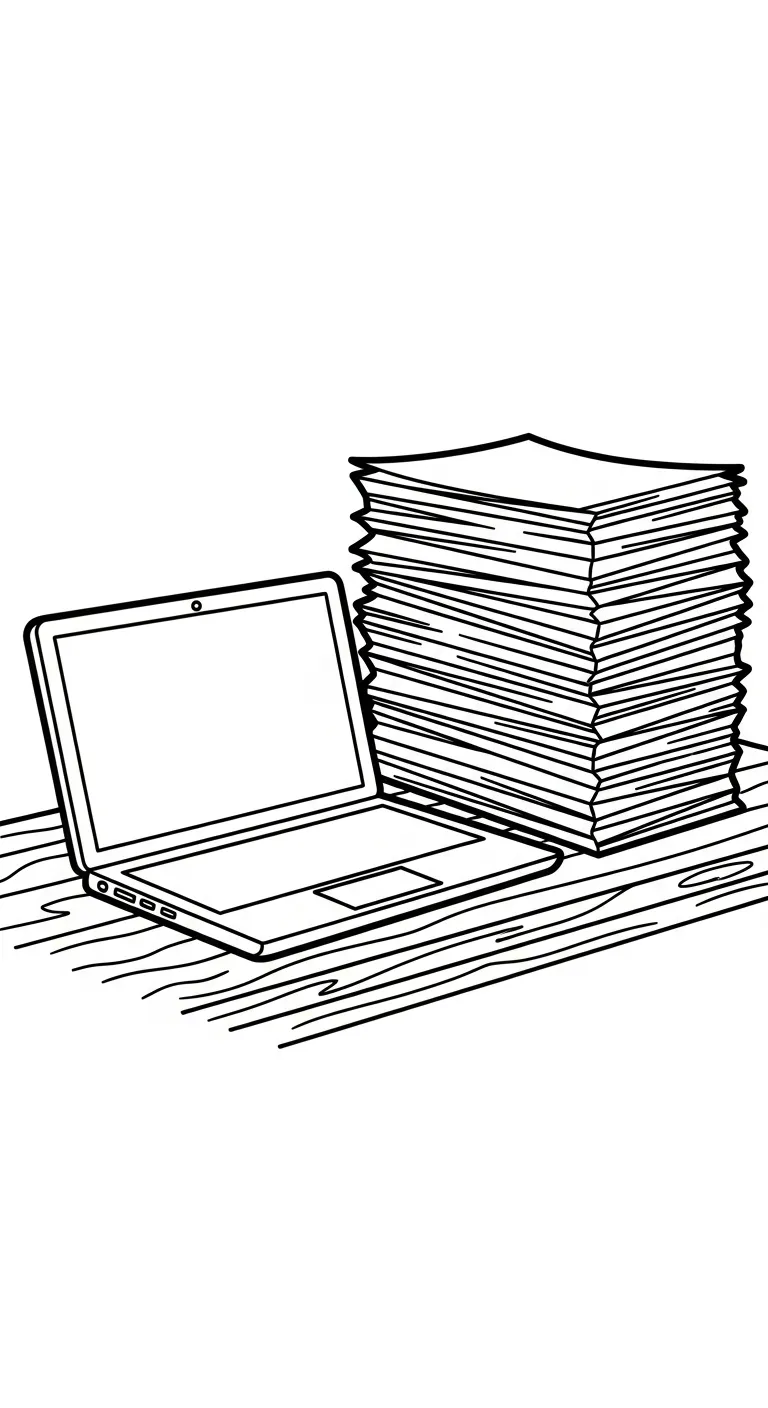 coloriage Ordinateur Portable et decoupage a imprimer gratuit