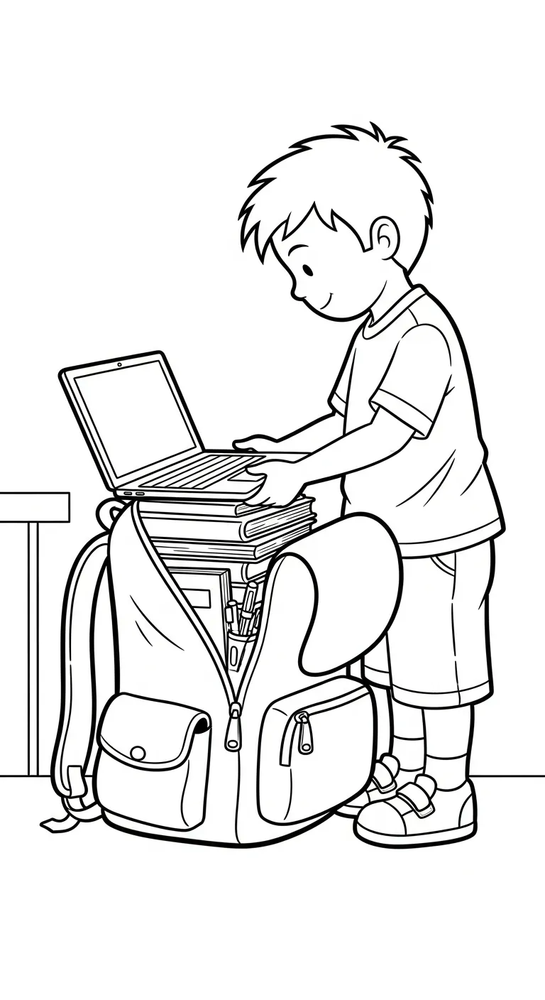 coloriage Ordinateur Portable de pour enfants
