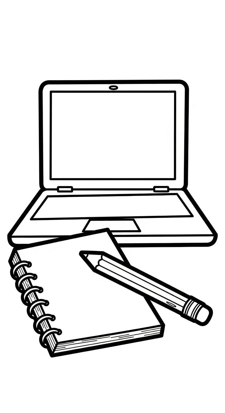 coloriage Ordinateur Portable à imprimer pour enfants 1