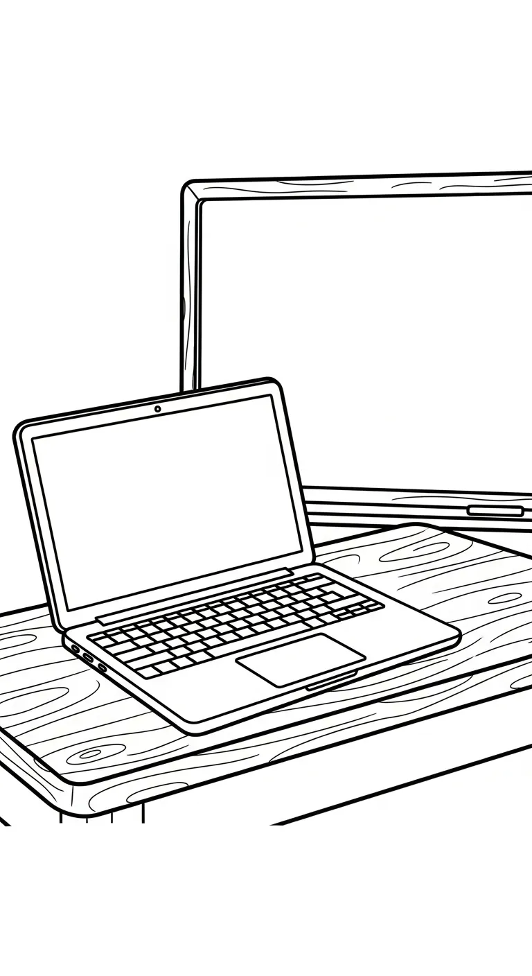coloriage Ordinateur Portable gratuit en ligne 1