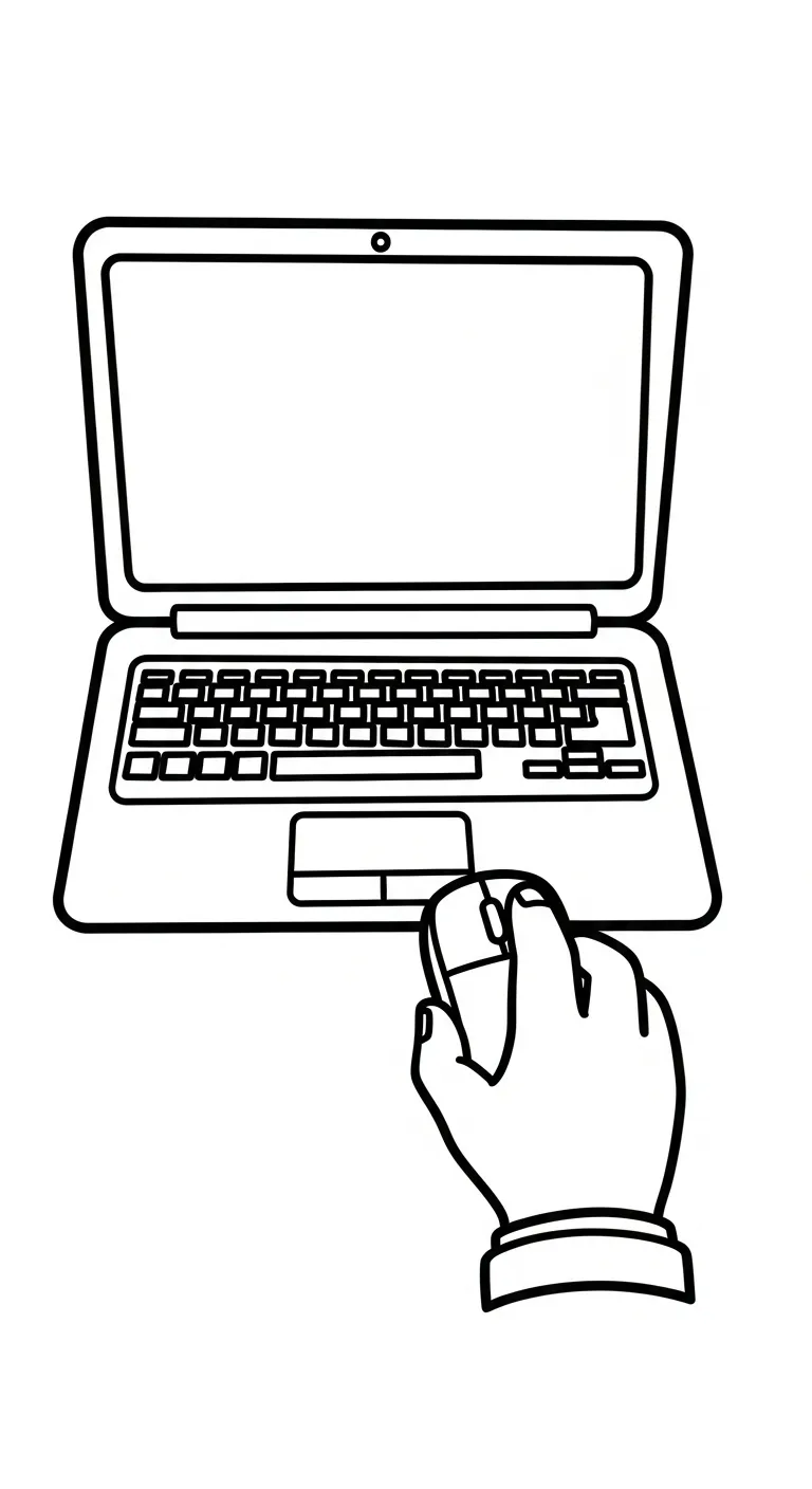 coloriage Ordinateur Portable et découpage à imprimer