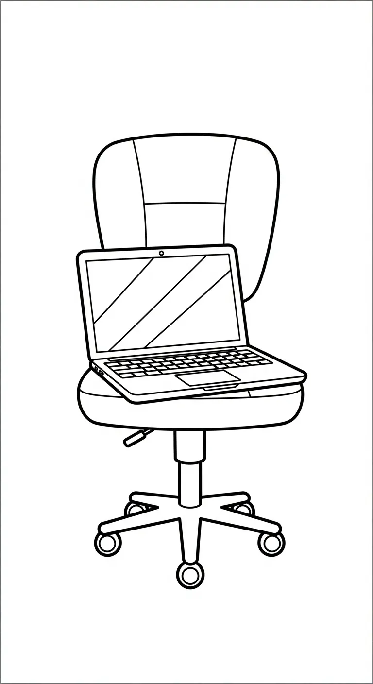 coloriage Ordinateur Portable à imprimer pour enfant de 4 ans 1