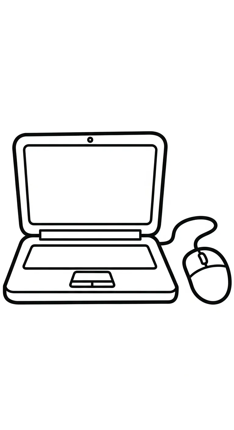 coloriage Ordinateur Portable et apprentissage