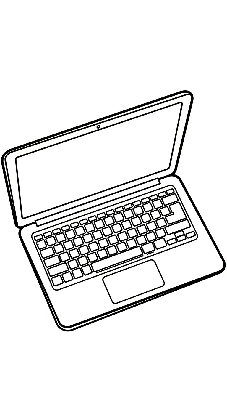 coloriage Ordinateur Portable pour enfant à imprimer