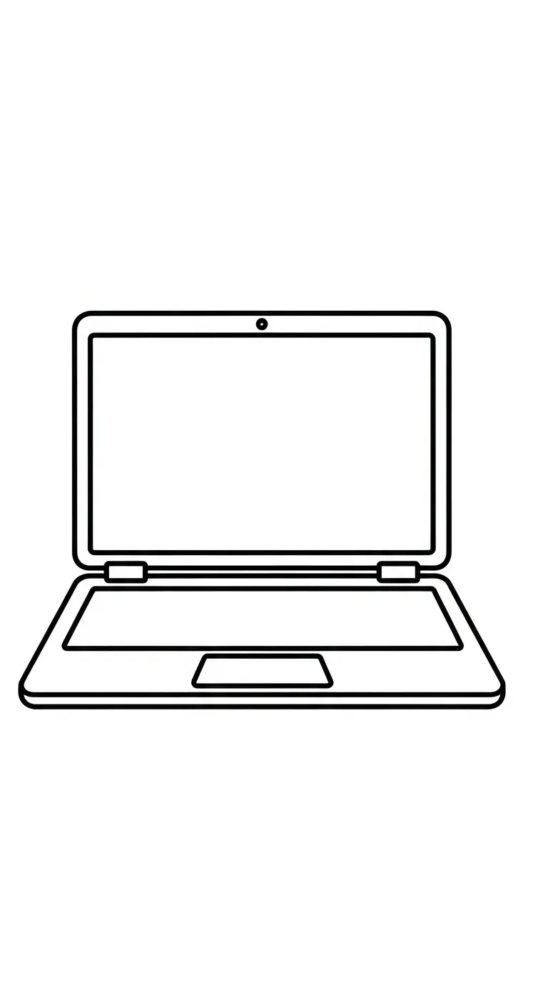 coloriage Ordinateur Portable à imprimer pour enfant de 9 ans