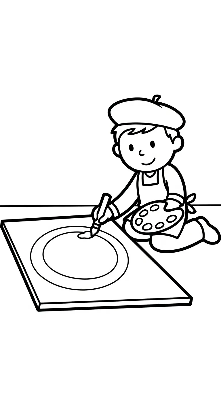 coloriage Peintre à imprimer pour enfant de 3 ans