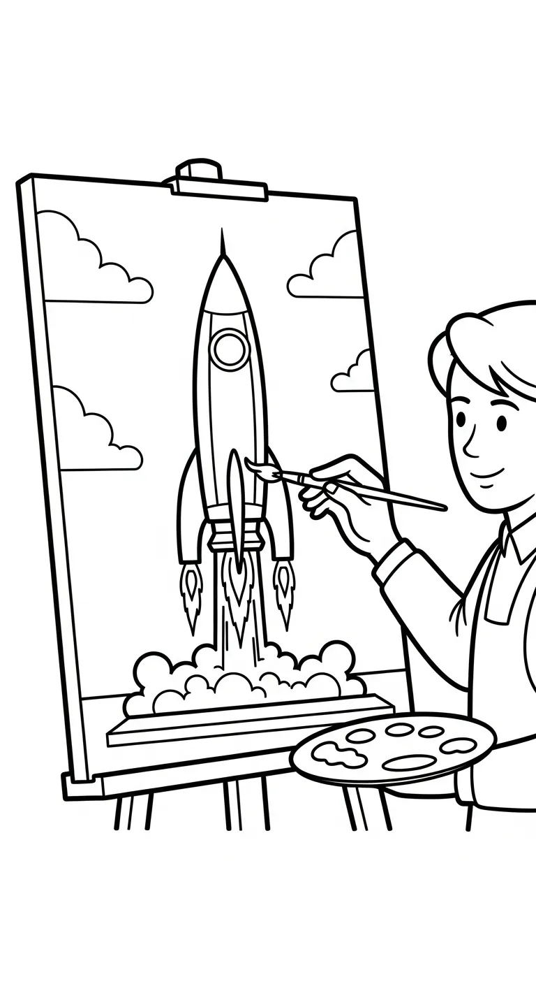 coloriage Peintre à imprimer gratuit