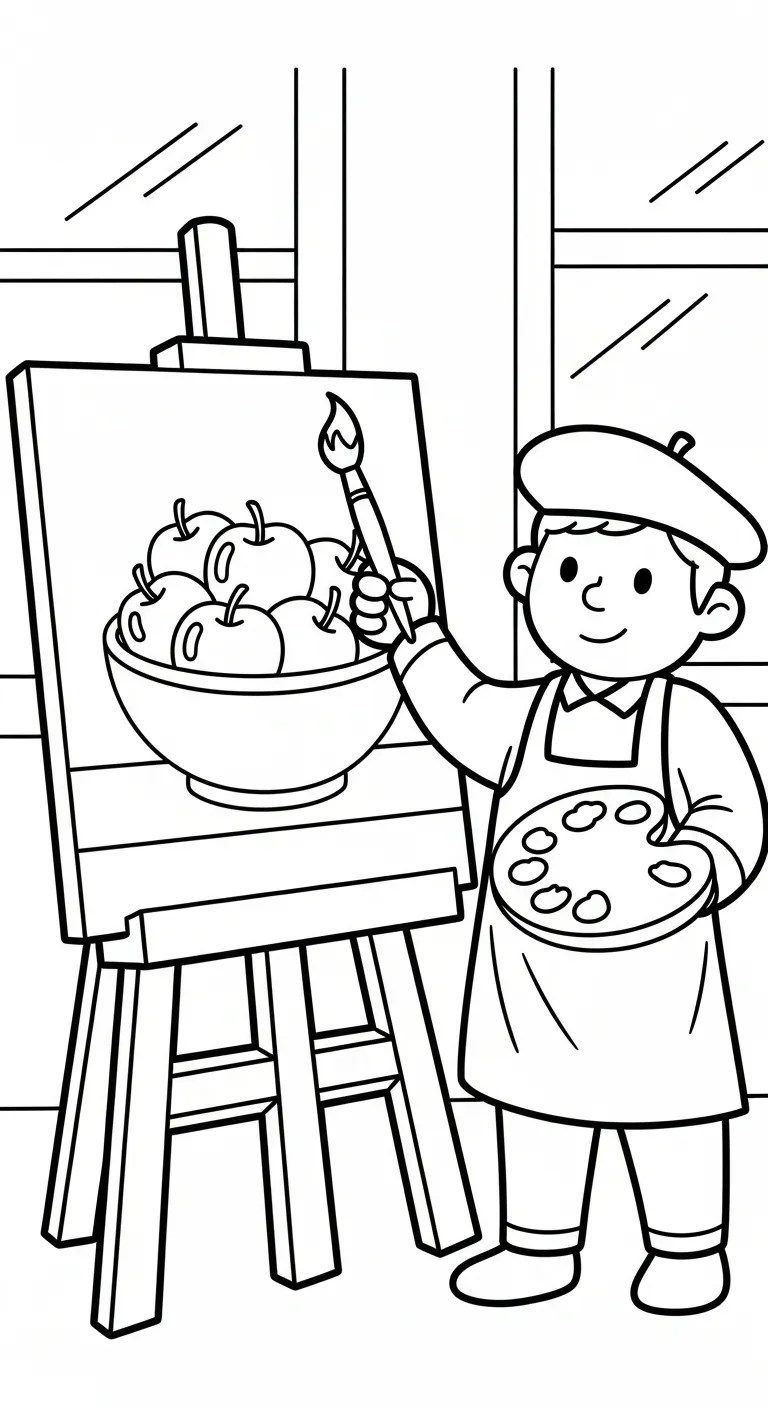 coloriage Peintre à imprimer gratuitement 1