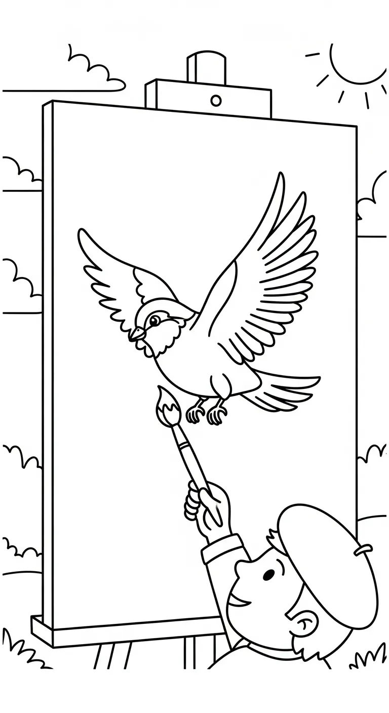coloriage Peintre pour enfant de 6 ans