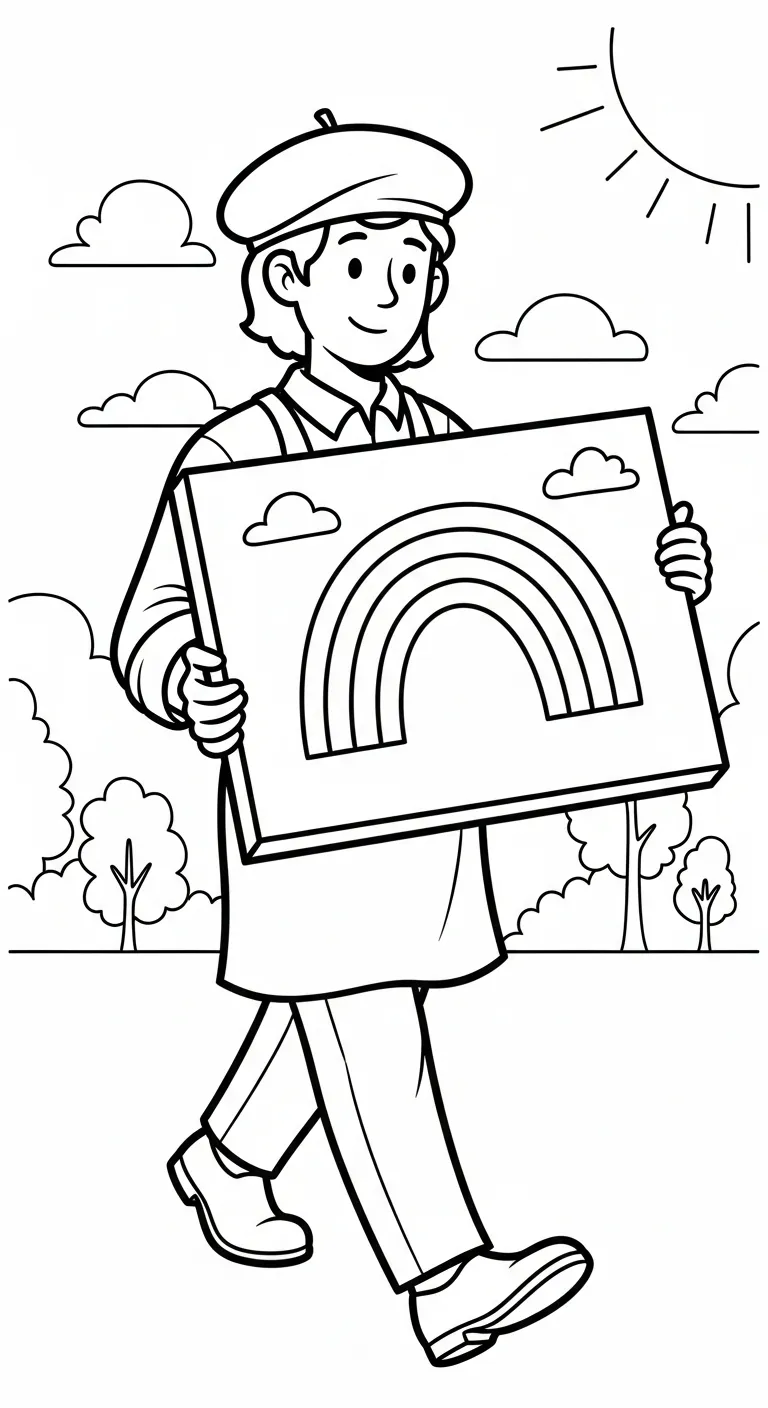 coloriage Peintre pour enfants à imprimer