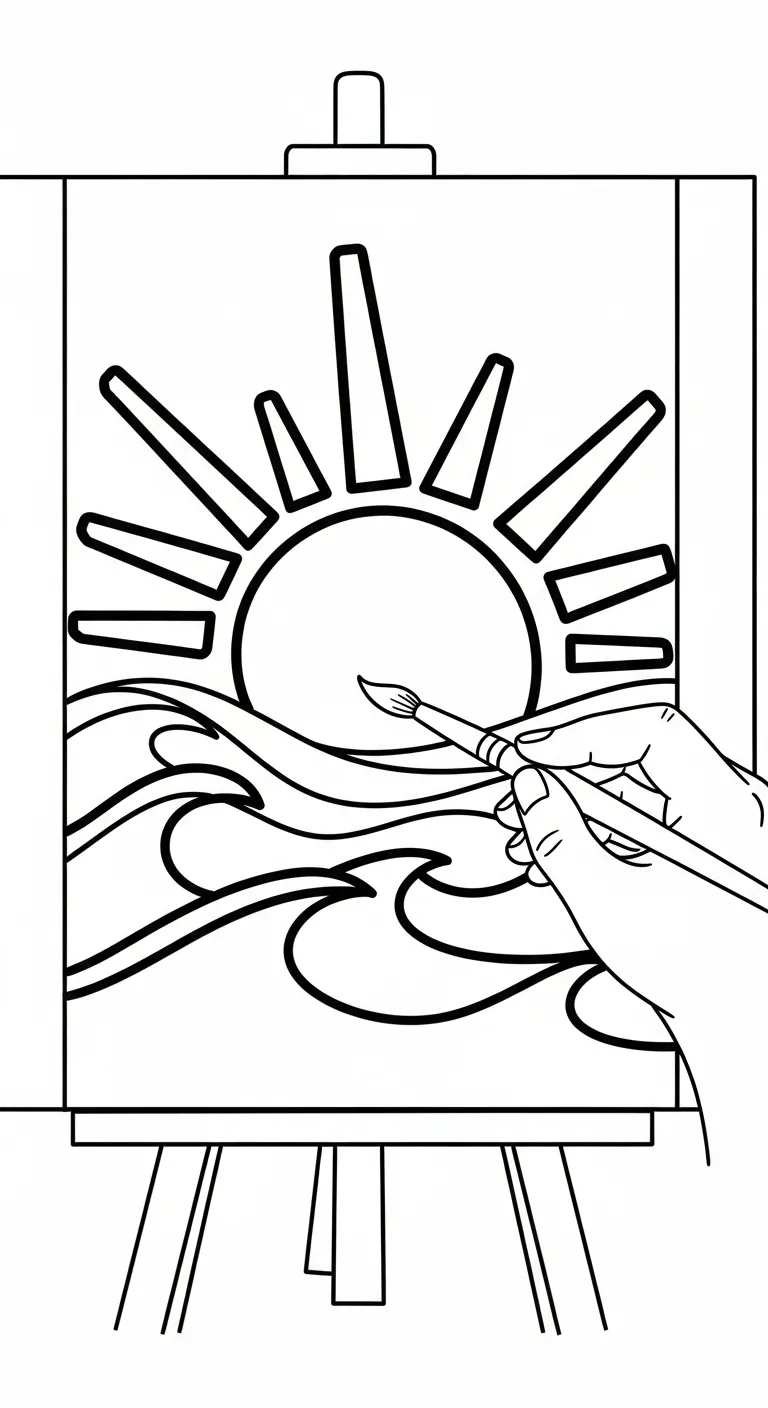 coloriage Peintre pour enfant de à imprimer