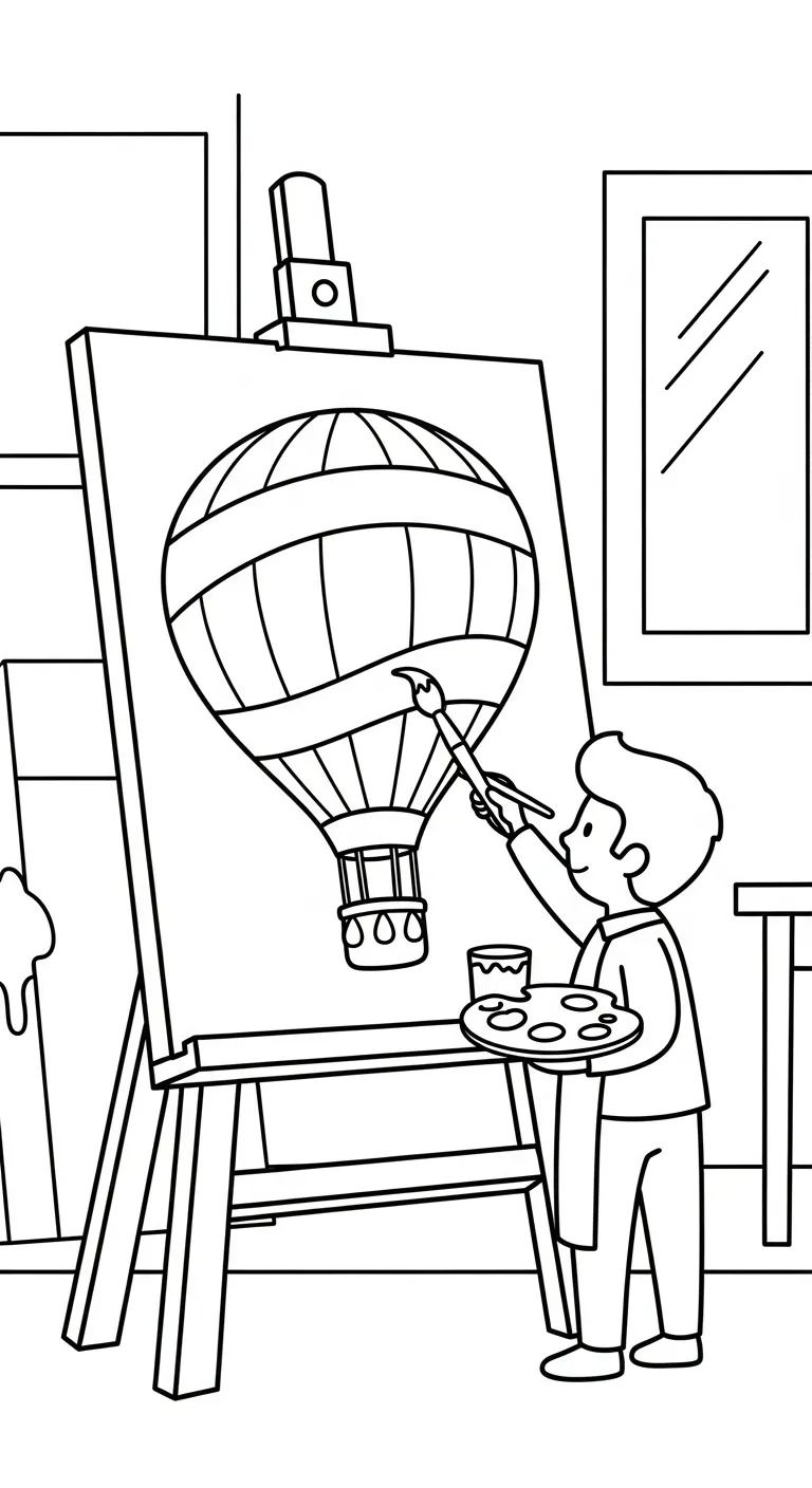 coloriage Peintre pour enfants a imprimer