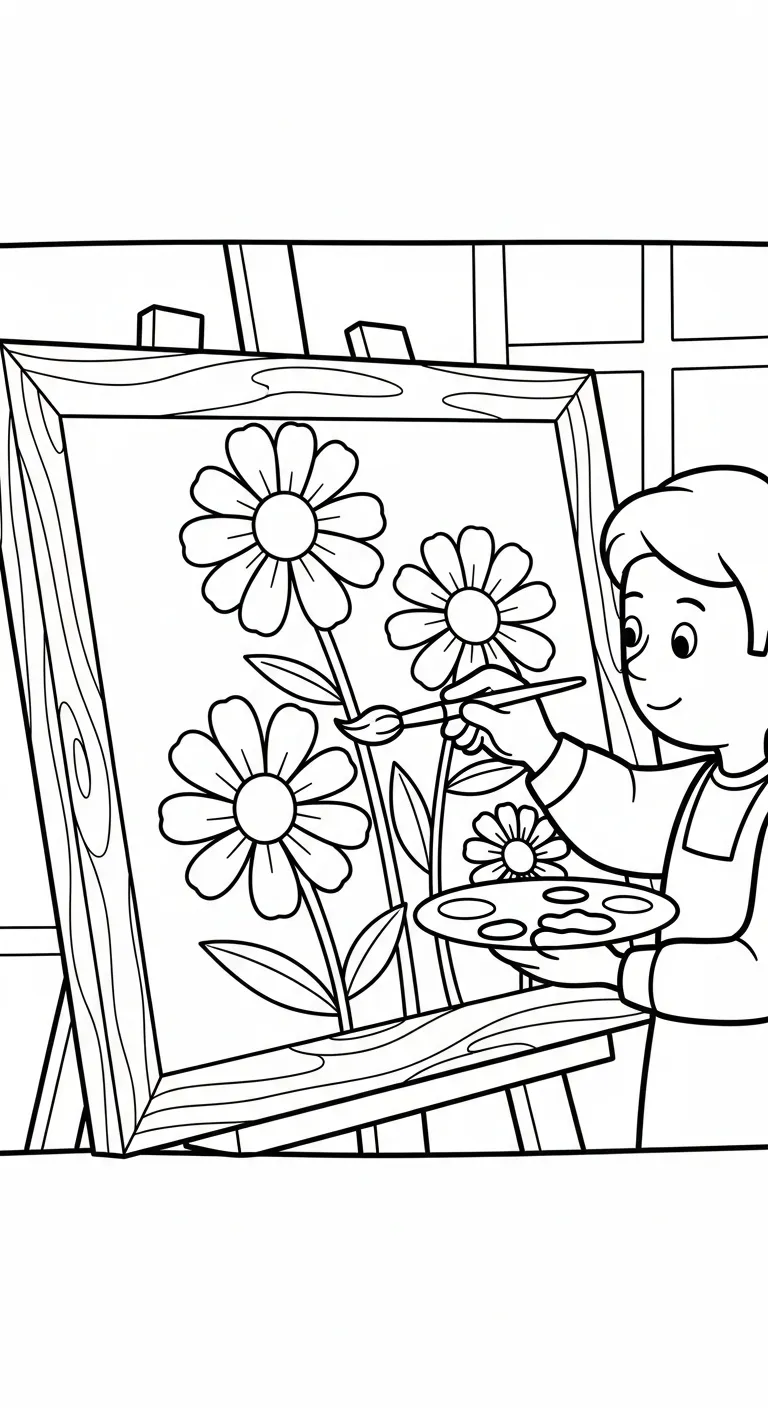 coloriage Peintre a dessiner et imprimer