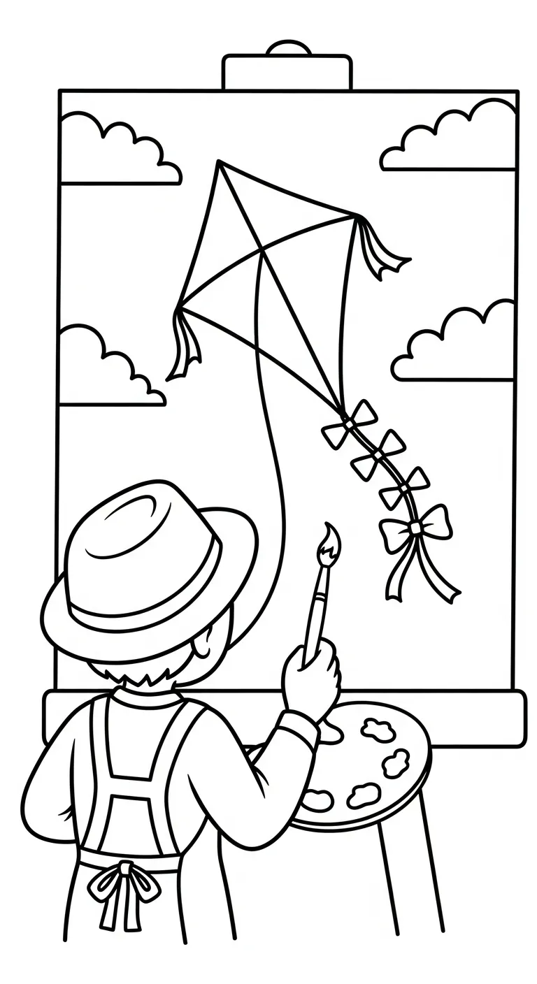 coloriage Peintre pour bebe a imprimer