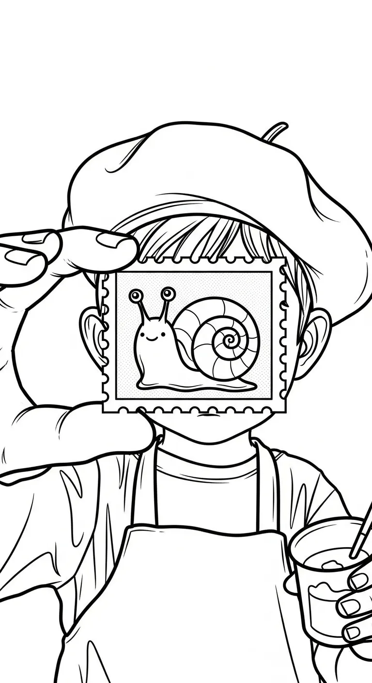 coloriage Peintre à imprimer pour enfant de 7 ans
