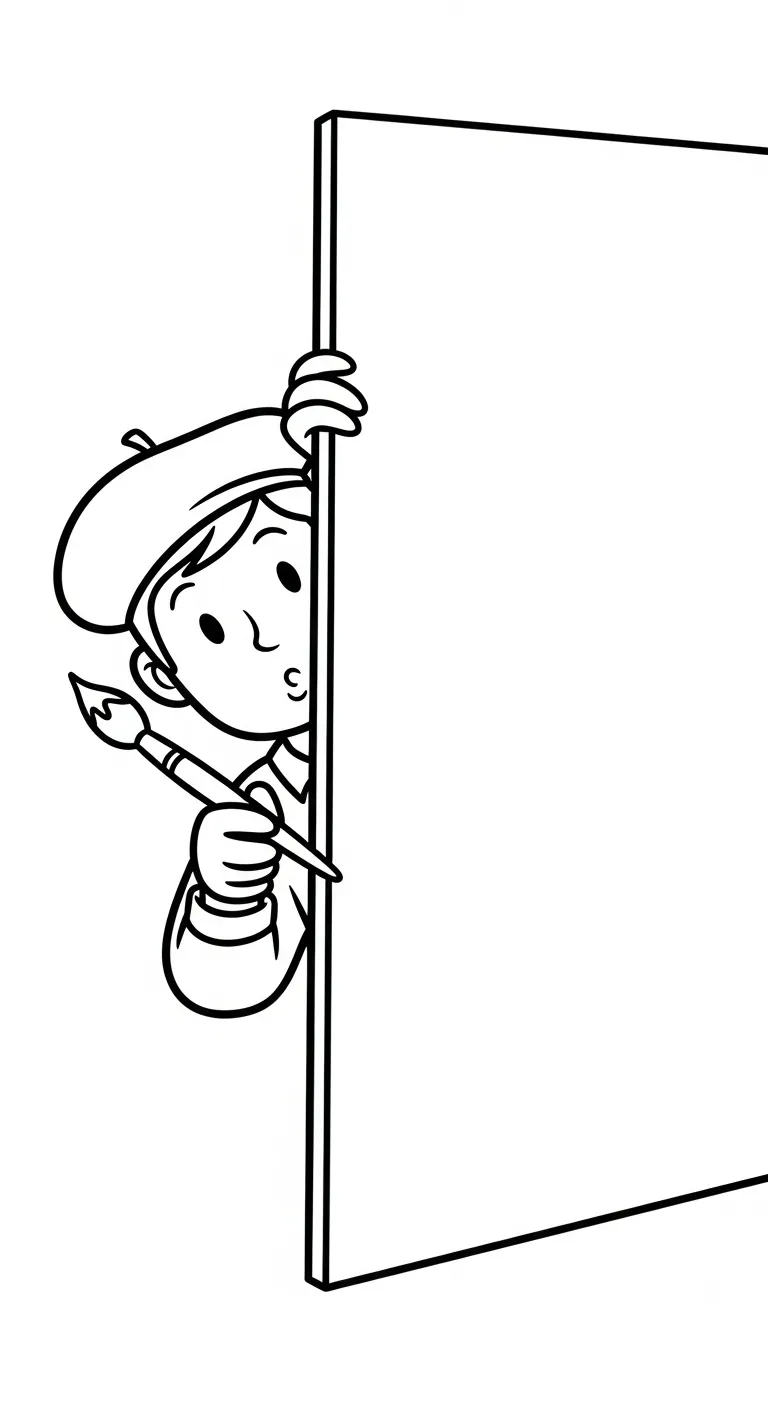 coloriage Peintre à imprimer pour enfant de 7 ans 1
