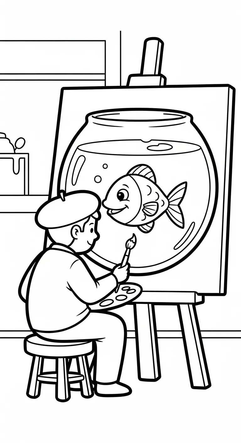imprimer coloriage Peintre gratuit 1