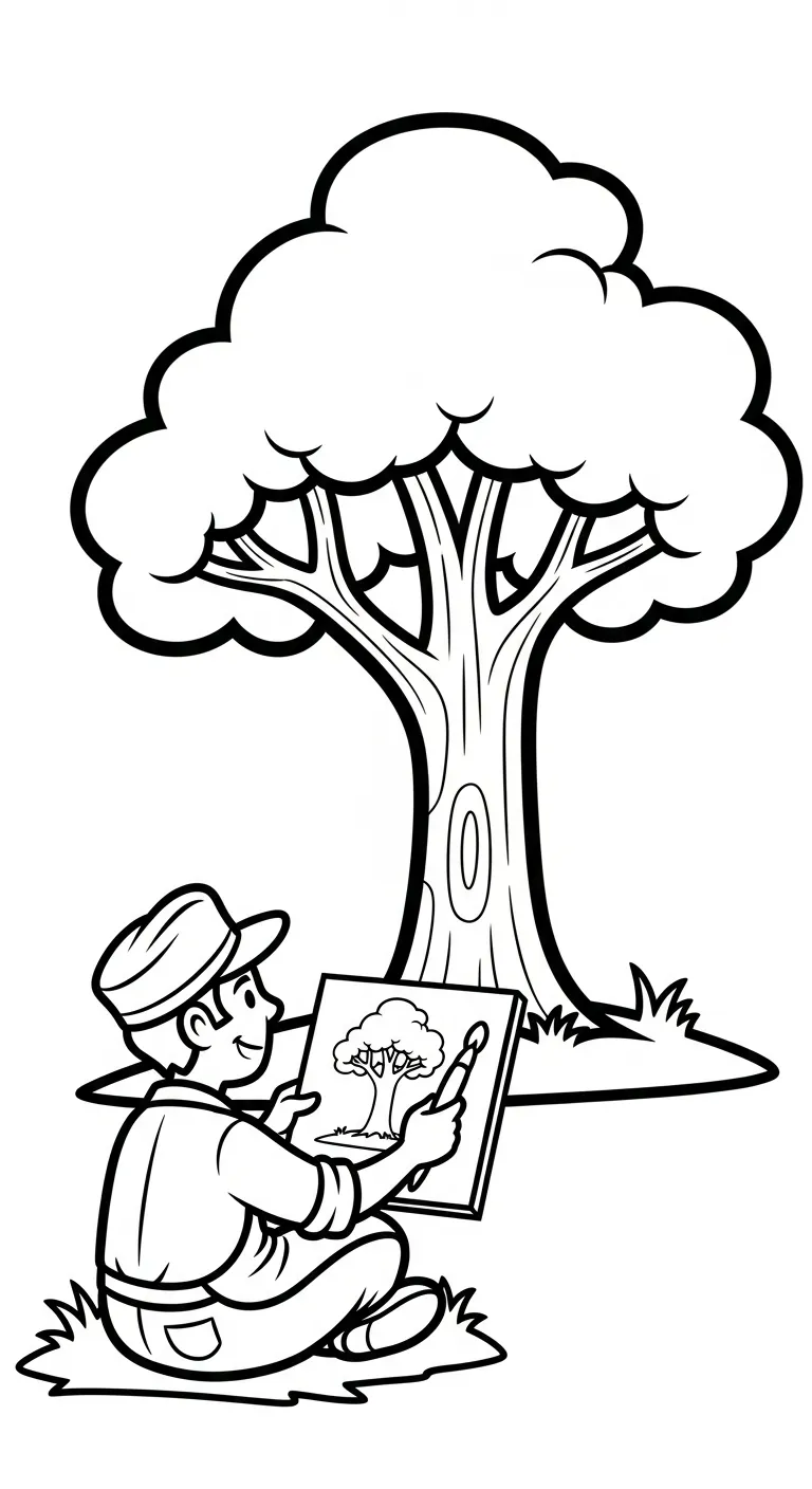 coloriage Peintre à imprimer pour enfant de 8 ans 2