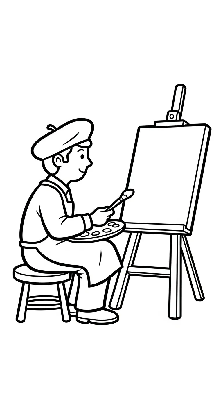 coloriage Peintre et dessin a imprimer