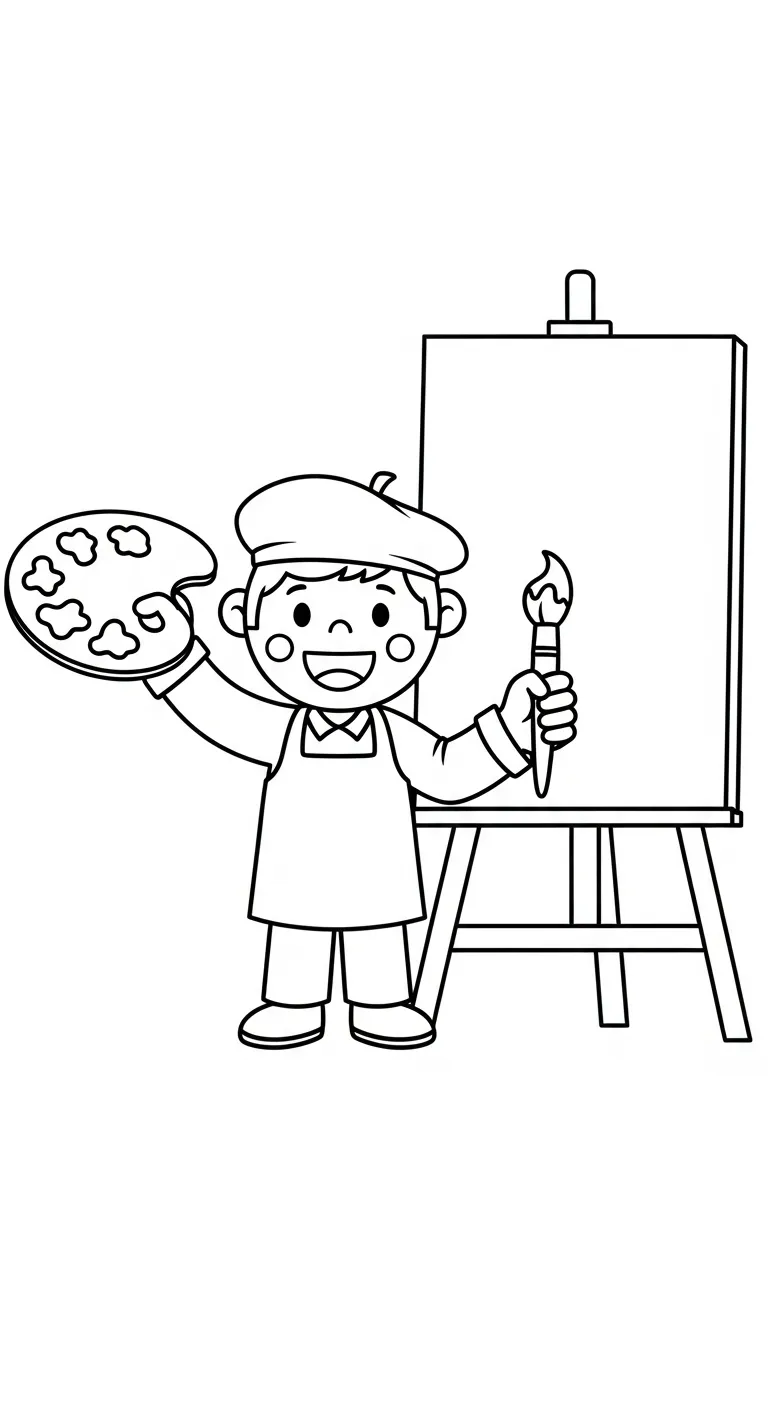 coloriage Peintre à imprimer gratuitement