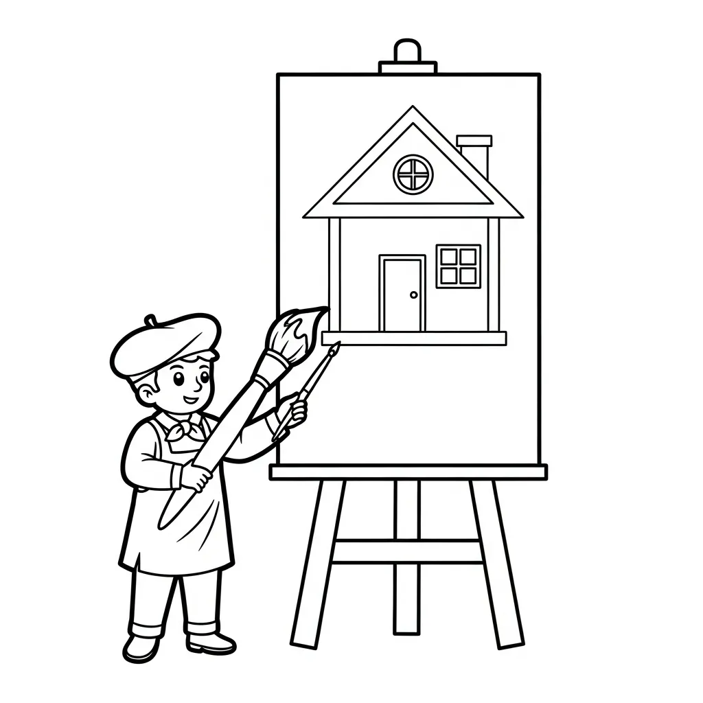 coloriage Peintre à imprimer pour enfants